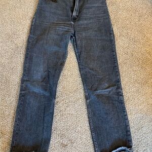 Women’s Black Jeans - Ultra High Rise Ankle Straight - raw hem